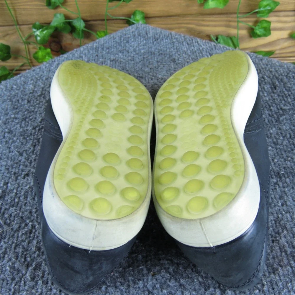 Ecco Slip-On Sneakers Kids 5 Black Leather Casual Comfort‎